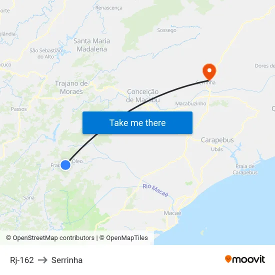 Rj-162 to Serrinha map