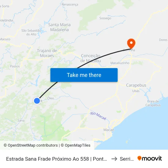 Estrada Sana Frade Próximo Ao 558 | Ponto Final - Frade to Serrinha map