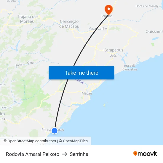 Rodovia Amaral Peixoto to Serrinha map