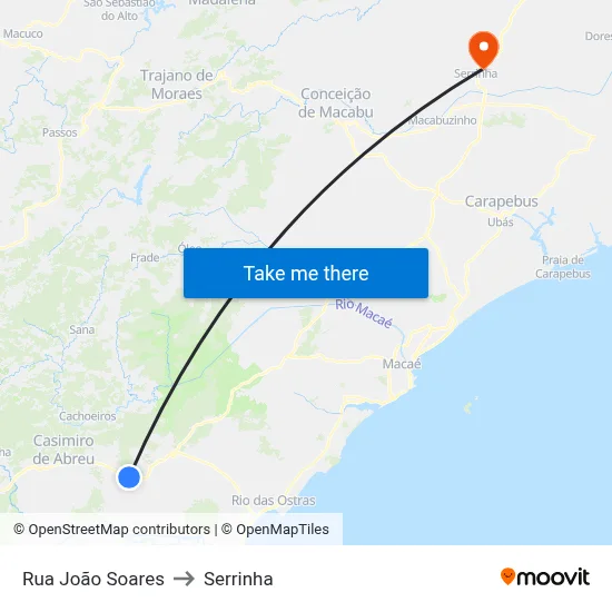 Rua João Soares to Serrinha map