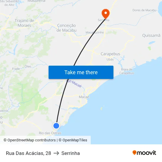 Rua Das Acácias, 28 to Serrinha map