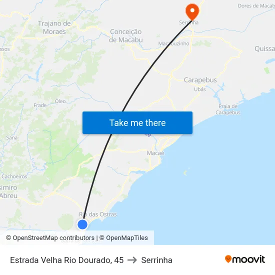 Estrada Velha Rio Dourado, 45 to Serrinha map