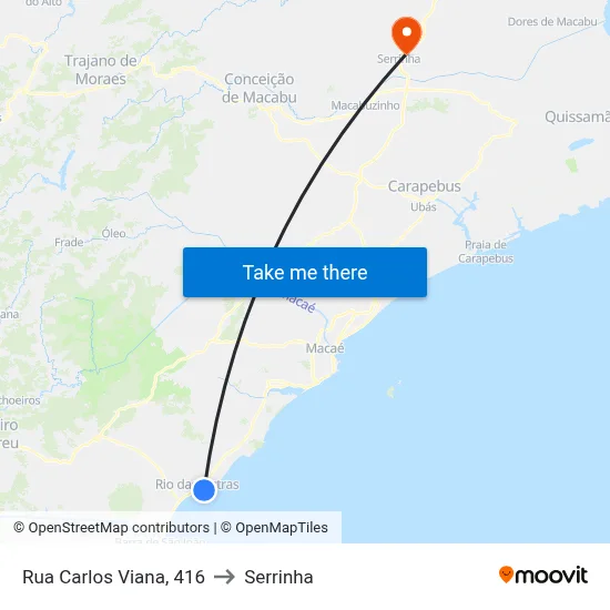 Rua Carlos Viana, 416 to Serrinha map