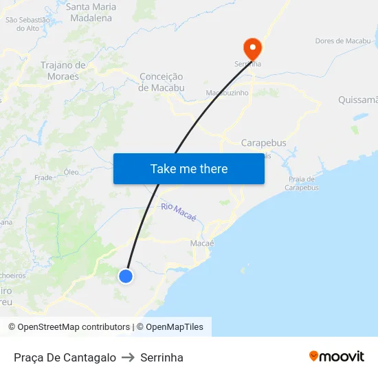 Praça De Cantagalo to Serrinha map