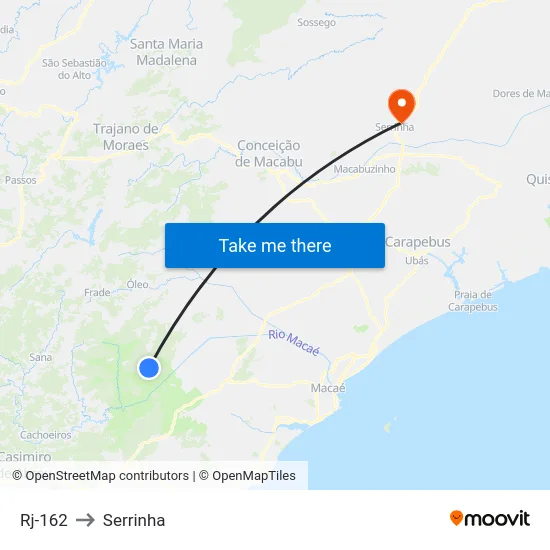 Rj-162 to Serrinha map