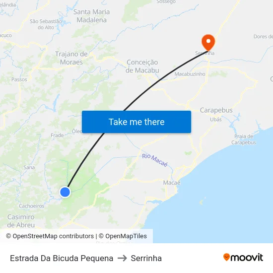 Estrada Da Bicuda Pequena to Serrinha map
