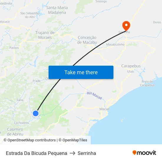 Estrada Da Bicuda Pequena to Serrinha map