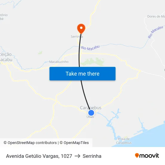 Avenida Getúlio Vargas, 1027 to Serrinha map
