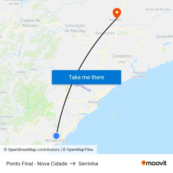 Ponto Final - Nova Cidade to Serrinha map