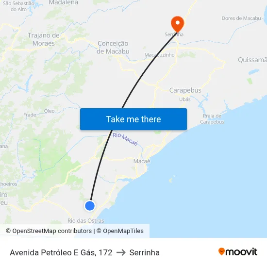 Avenida Petróleo E Gás, 172 to Serrinha map