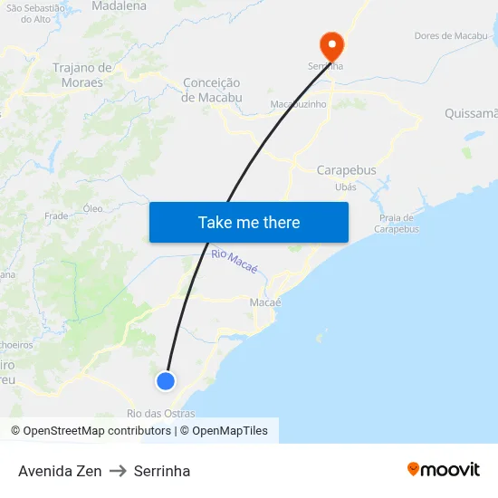 Avenida Zen to Serrinha map