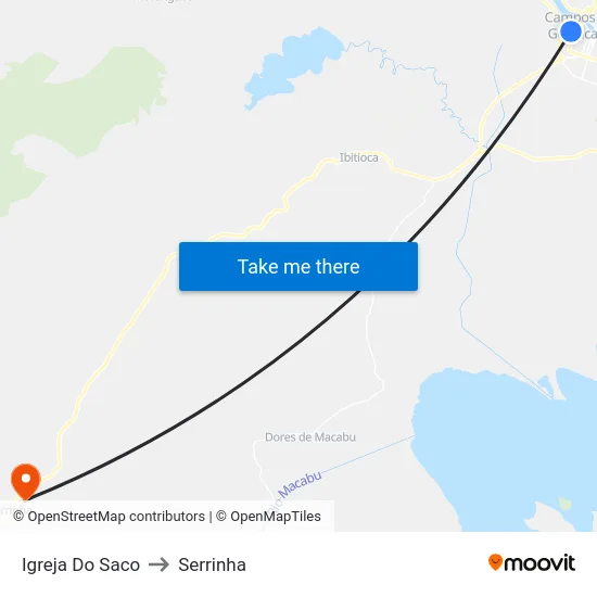 Igreja Do Saco to Serrinha map