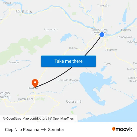 Ciep Nilo Peçanha to Serrinha map