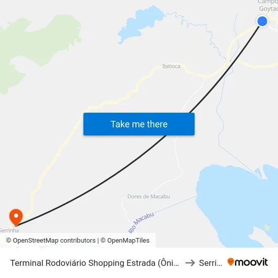 Terminal Rodoviário Shopping Estrada (Ônibus Rodoviário) to Serrinha map