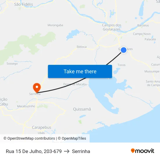 Rua 15 De Julho, 203-679 to Serrinha map