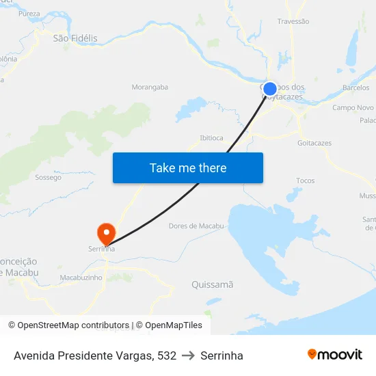 Avenida Presidente Vargas, 532 to Serrinha map