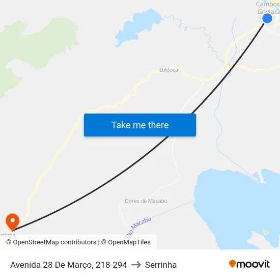 Avenida 28 De Março, 218-294 to Serrinha map