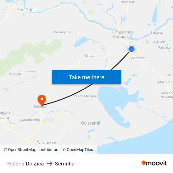 Padaria Do Zica to Serrinha map