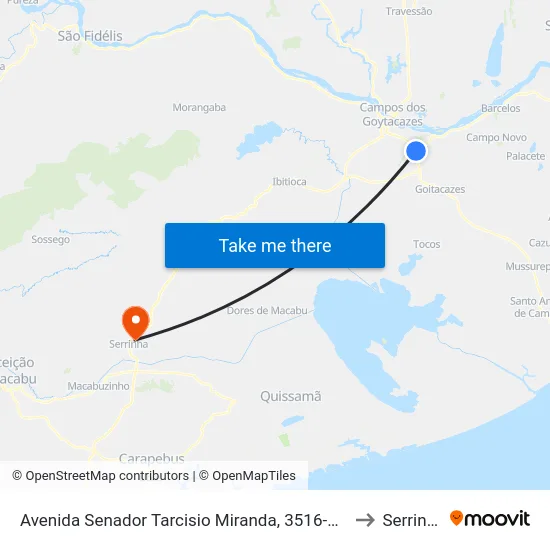 Avenida Senador Tarcisio Miranda, 3516-3562 to Serrinha map