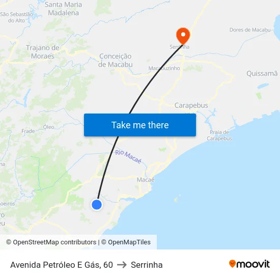 Avenida Petróleo E Gás, 60 to Serrinha map