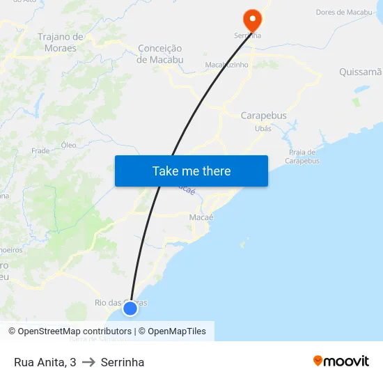 Rua Anita, 3 to Serrinha map