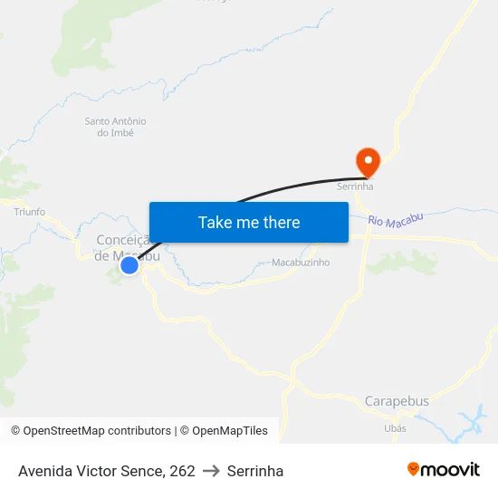 Avenida Victor Sence, 262 to Serrinha map
