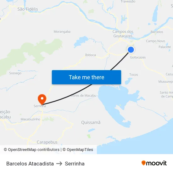 Barcelos Atacadista to Serrinha map