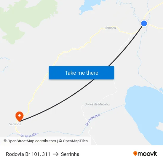 Rodovia Br 101, 311 to Serrinha map