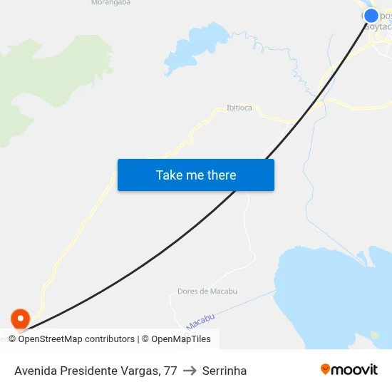 Avenida Presidente Vargas, 77 to Serrinha map