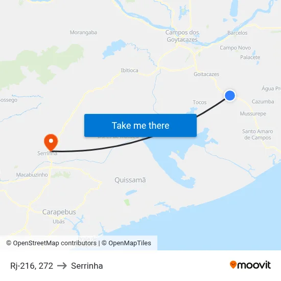 Rj-216, 272 to Serrinha map