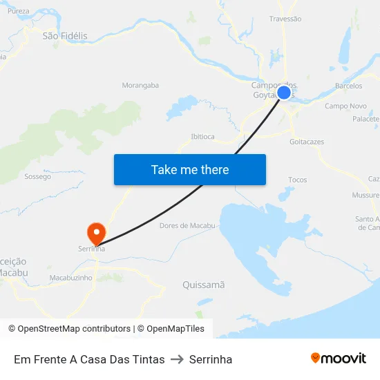 Em Frente A Casa Das Tintas to Serrinha map