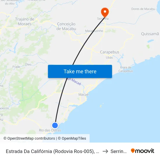 Estrada Da Califórnia (Rodovia Ros-005), 68 to Serrinha map
