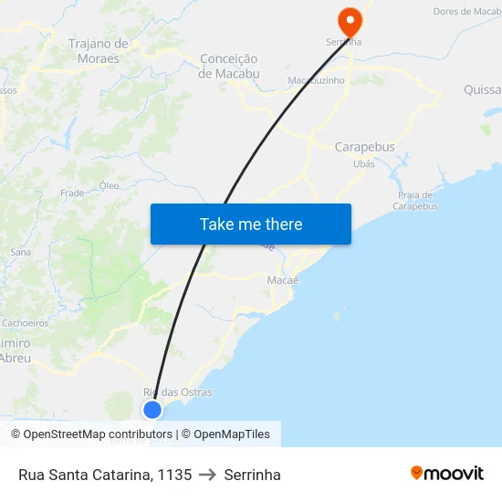 Rua Santa Catarina, 1135 to Serrinha map