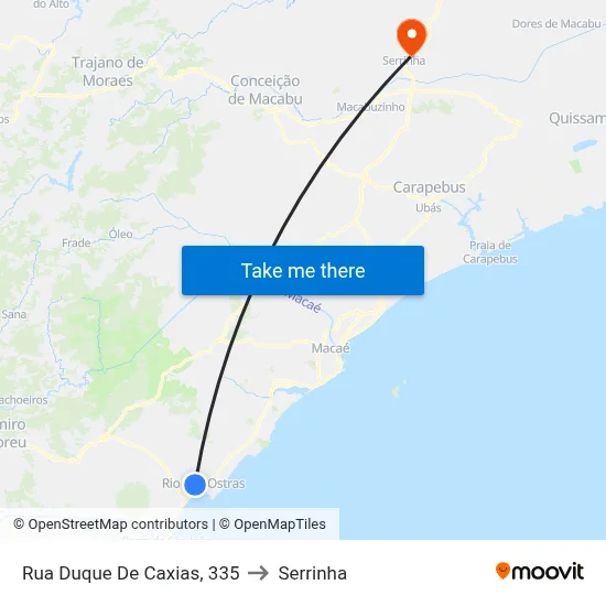 Rua Duque De Caxias, 335 to Serrinha map
