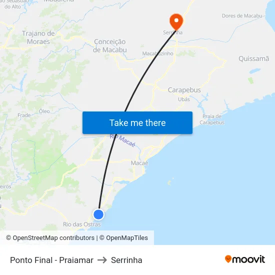 Ponto Final - Praiamar to Serrinha map
