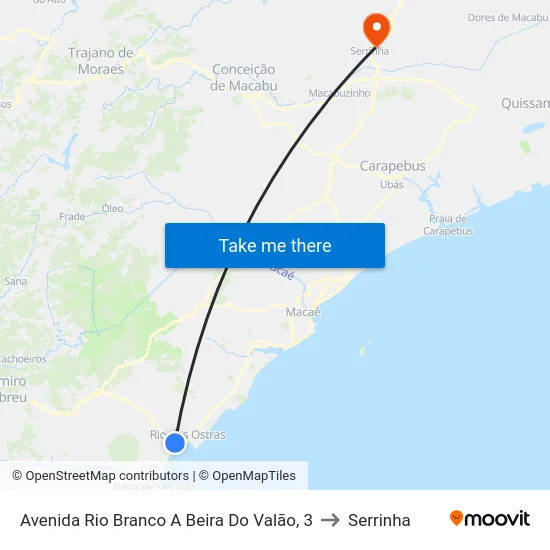 Avenida Rio Branco A Beira Do Valão, 3 to Serrinha map