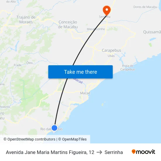 Avenida Jane Maria Martins Figueira, 12 to Serrinha map