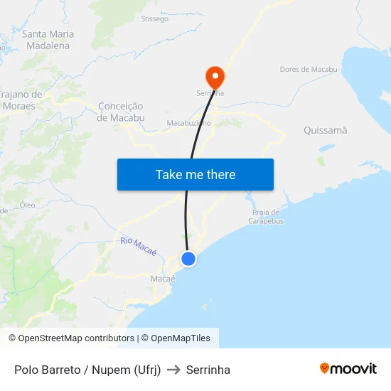 Polo Barreto / Nupem (Ufrj) to Serrinha map