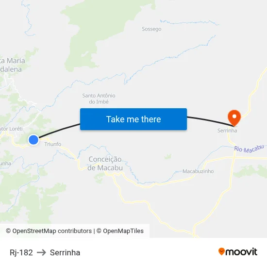 Rj-182 to Serrinha map