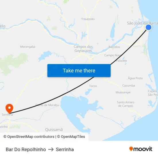 Bar Do Repolhinho to Serrinha map