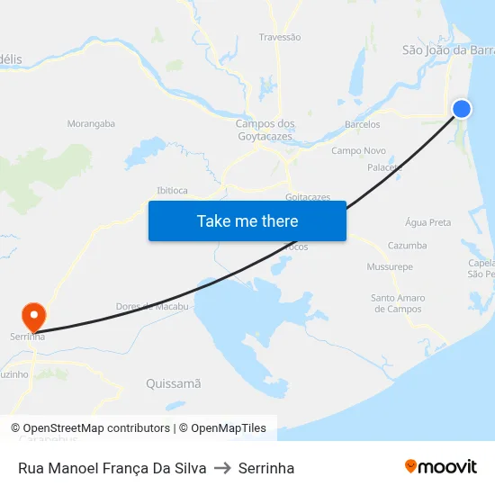 Rua Manoel França Da Silva to Serrinha map