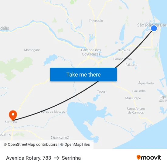 Avenida Rotary, 783 to Serrinha map