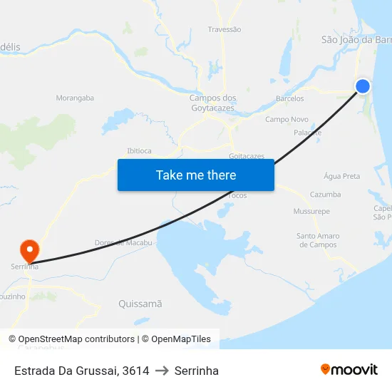 Estrada Da Grussai, 3614 to Serrinha map