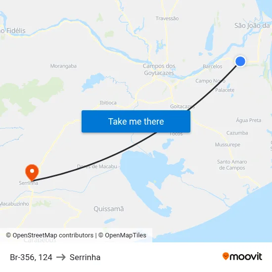 Br-356, 124 to Serrinha map