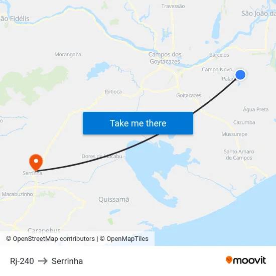 Rj-240 to Serrinha map