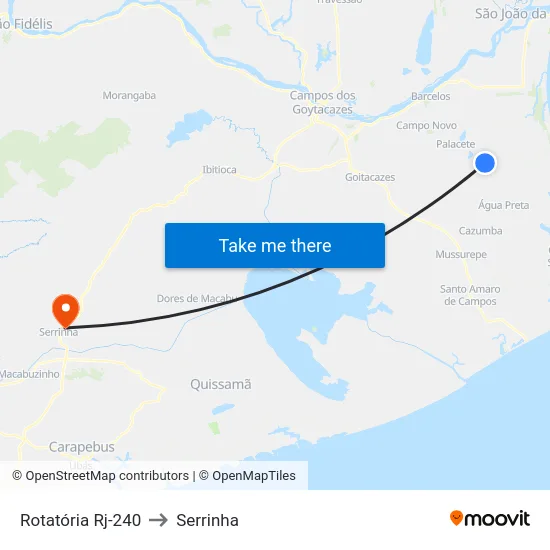 Rotatória Rj-240 to Serrinha map