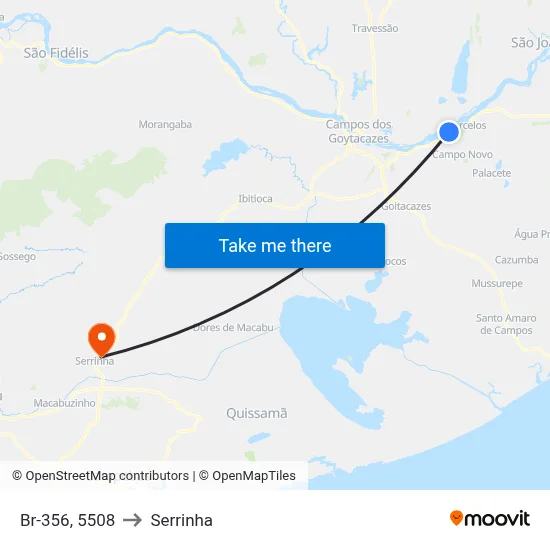 Br-356, 5508 to Serrinha map