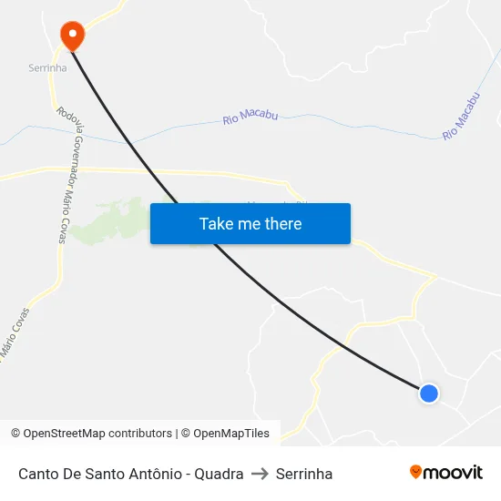 Canto De Santo Antônio - Quadra to Serrinha map