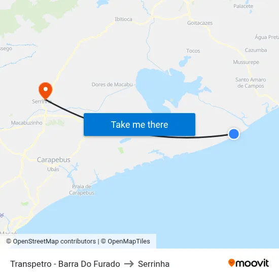 Transpetro - Barra Do Furado to Serrinha map