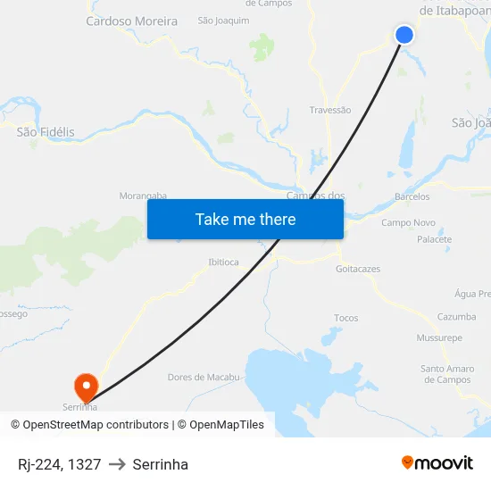 Rj-224, 1327 to Serrinha map